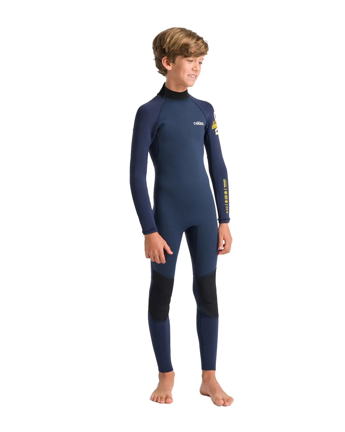 Boys NuWave Element 3/2mm Back Zip Wetsuit in Bluestone, Slate & Multi
