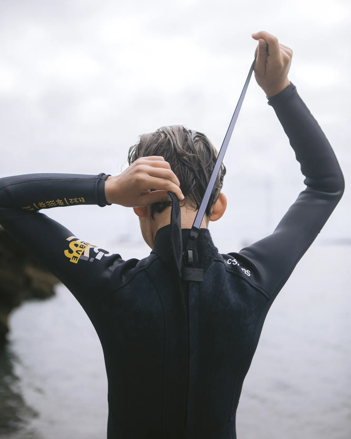 Boys NuWave Element 3/2mm Back Zip Wetsuit in Bluestone, Slate & Multi