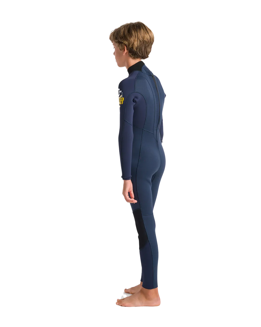 Boys NuWave Element 3/2mm Back Zip Wetsuit in Bluestone, Slate & Multi