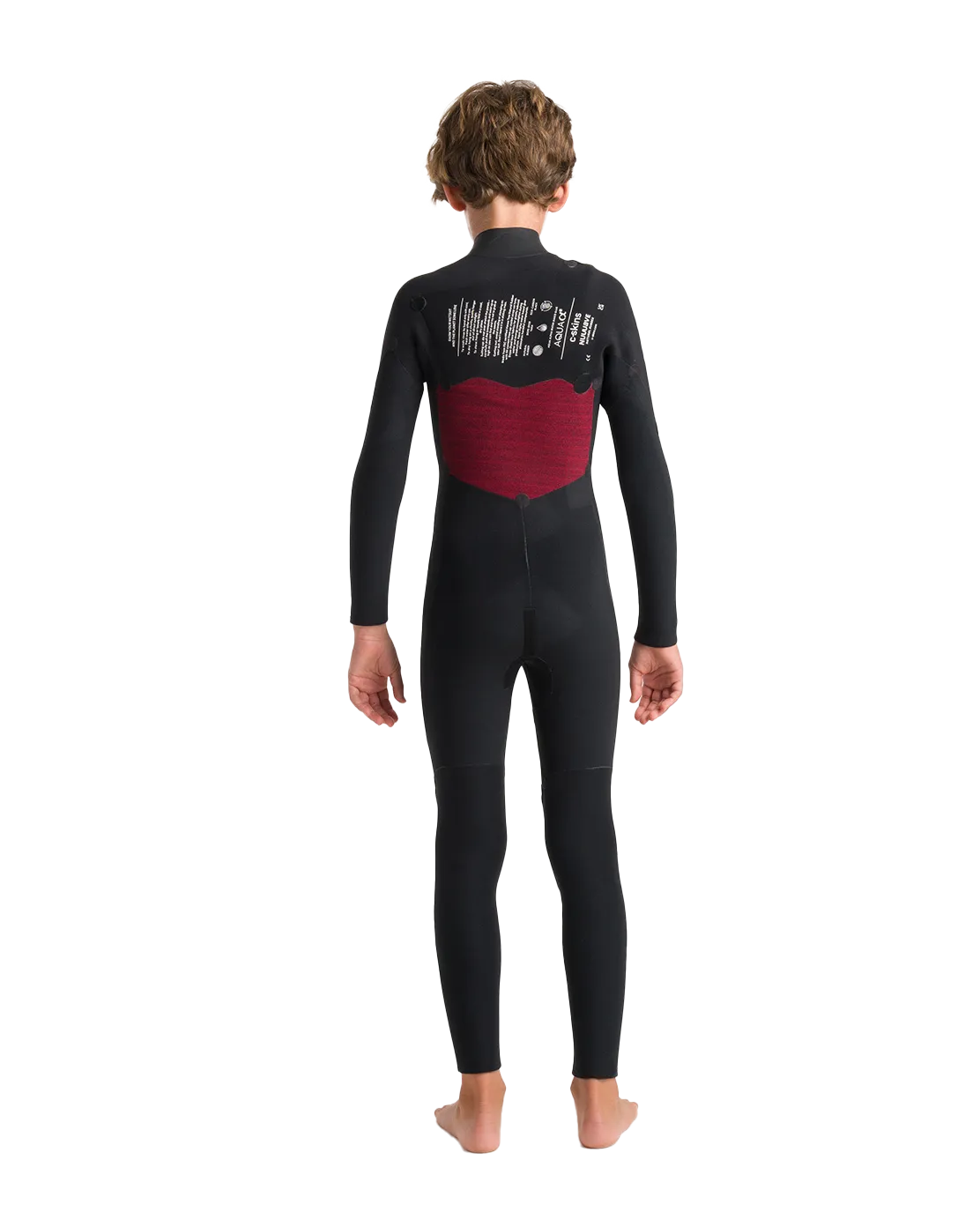 Boys NuWave Session 4/3mm Chest Zip Wetsuit in Bluestone, Meteor X & Saffron