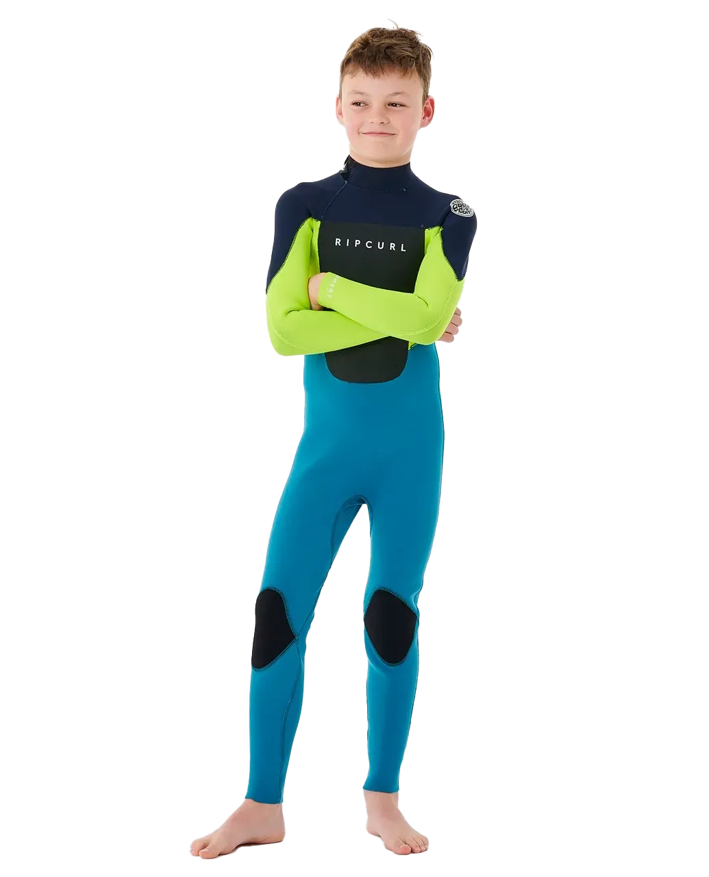 Boys Omega 3/2mm Back Zip Wetsuit in Navy