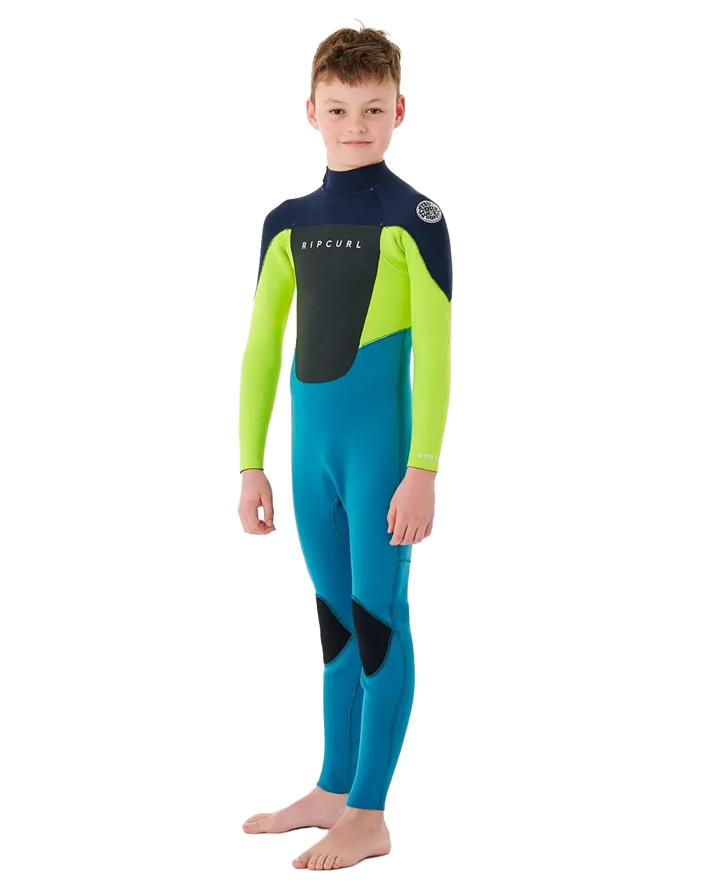 Boys Omega 3/2mm Back Zip Wetsuit in Navy