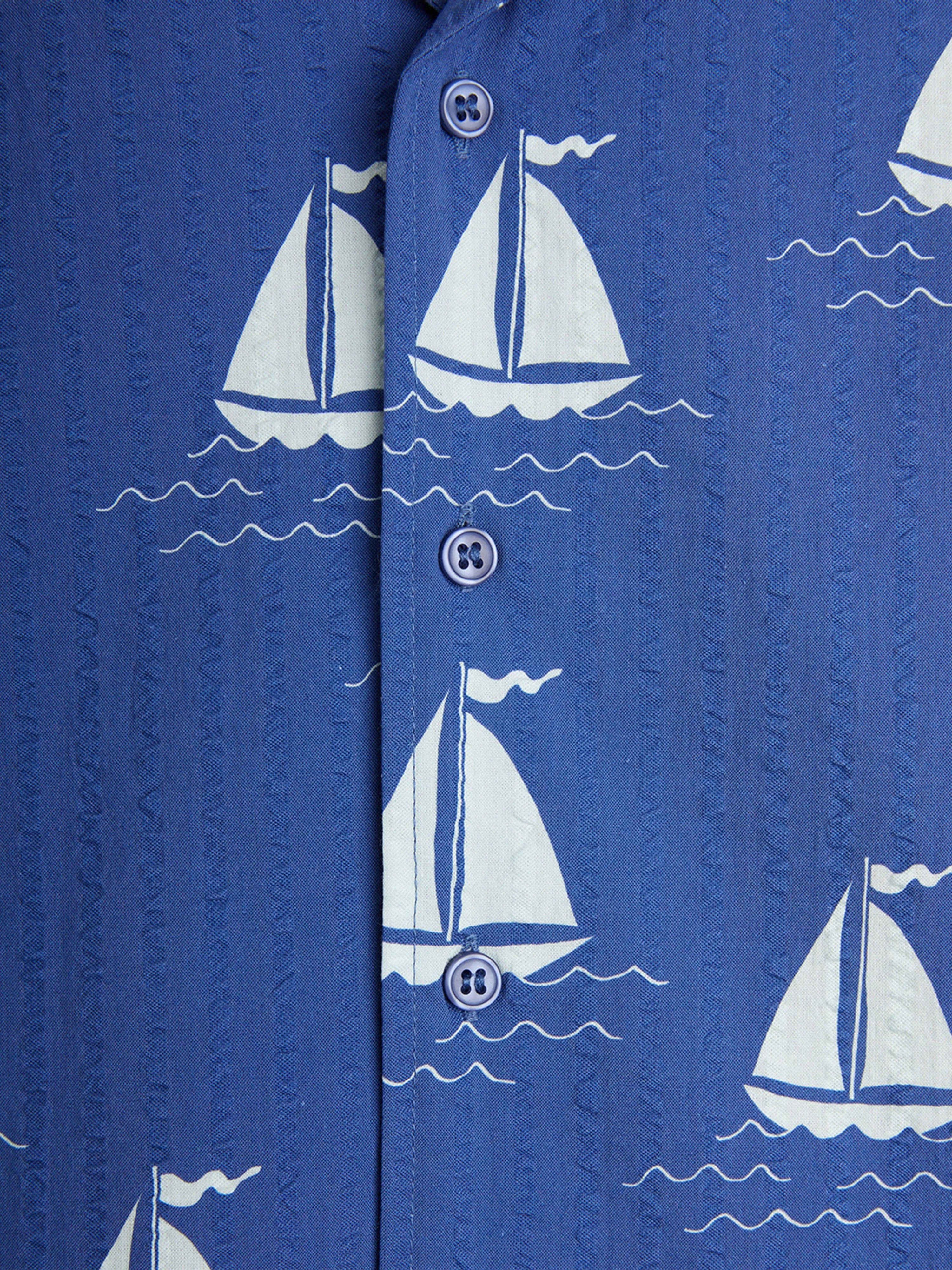 Boys Sailng Boats AOP Shirt in Blue