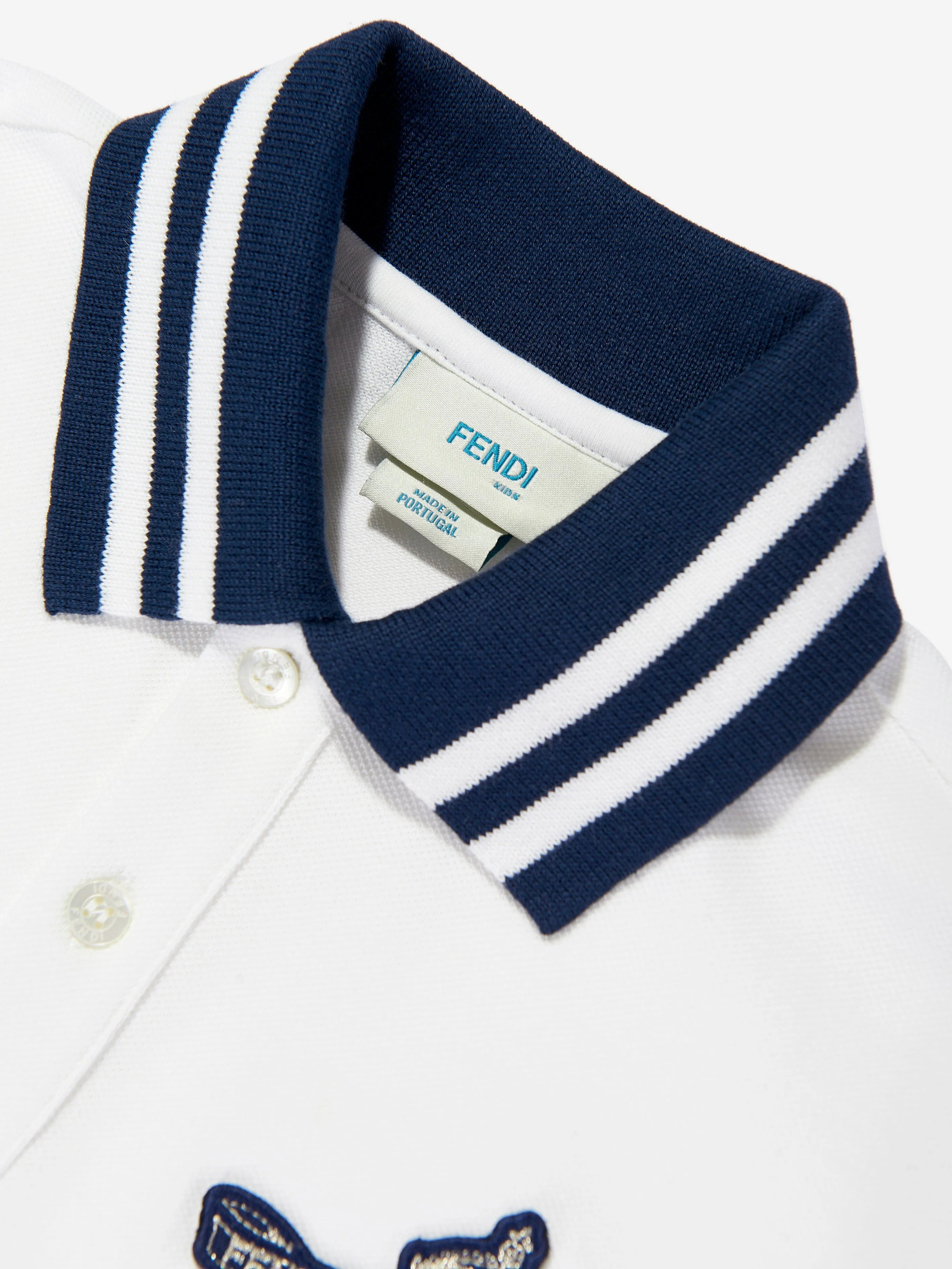 Boys Shield Polo Shirt in White