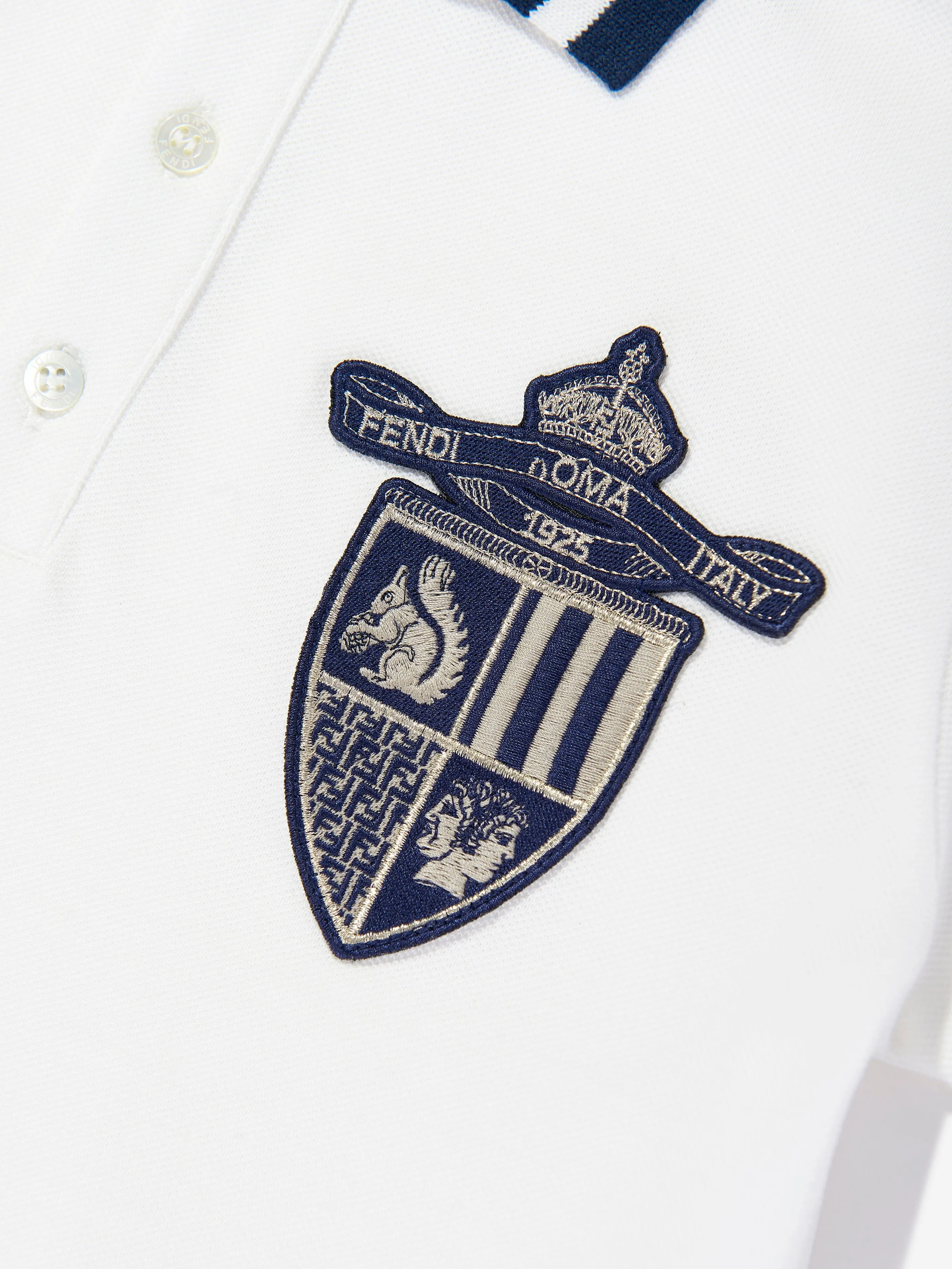 Boys Shield Polo Shirt in White