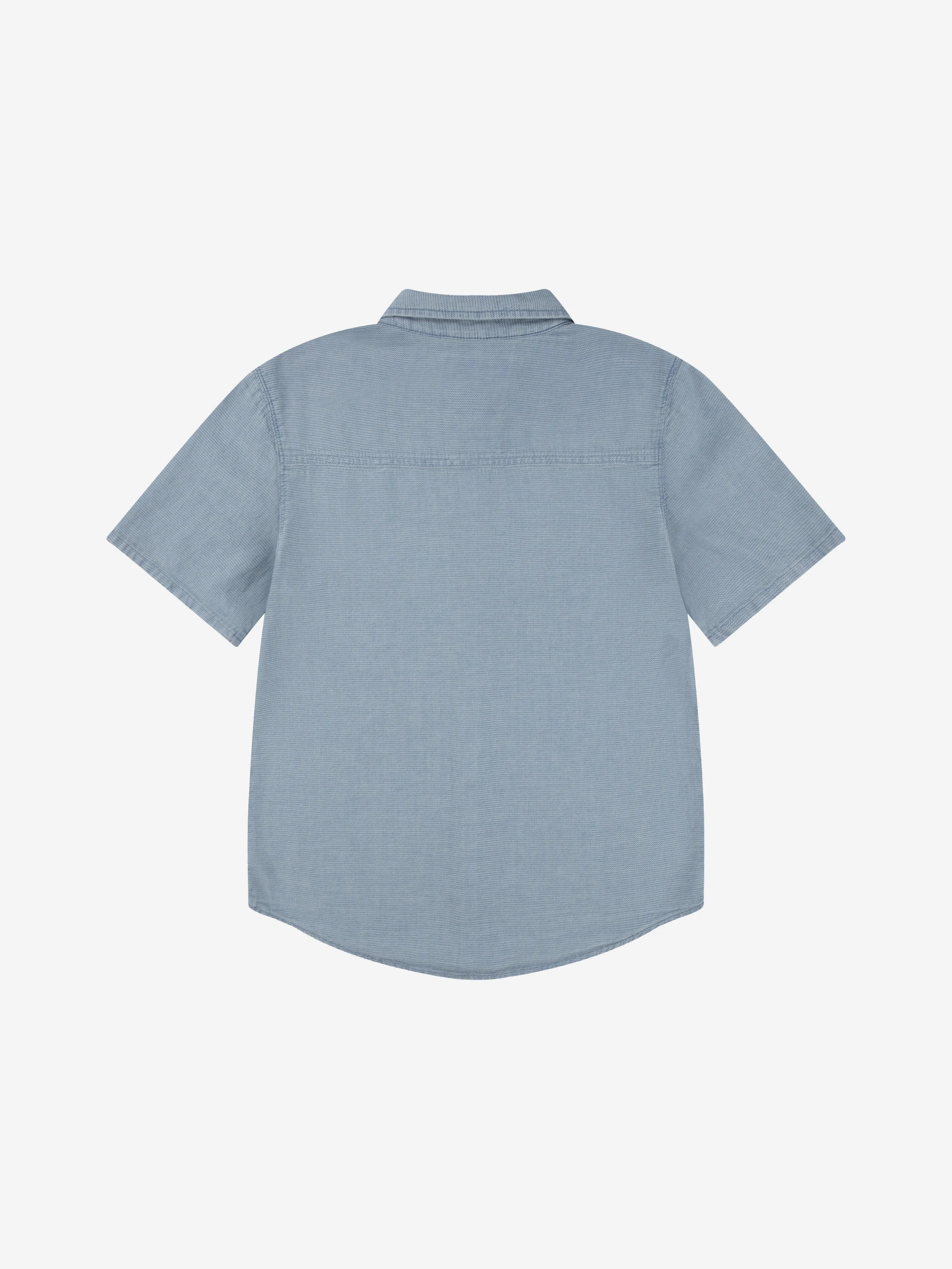 Boys Short Sleeve Woven Shirt in Blue