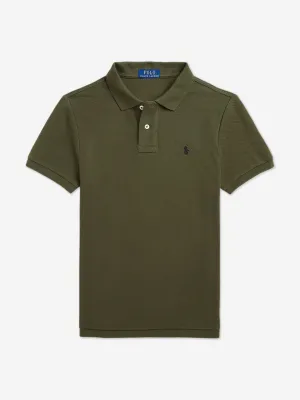 Boys Slim Fit Polo Shirt in Green