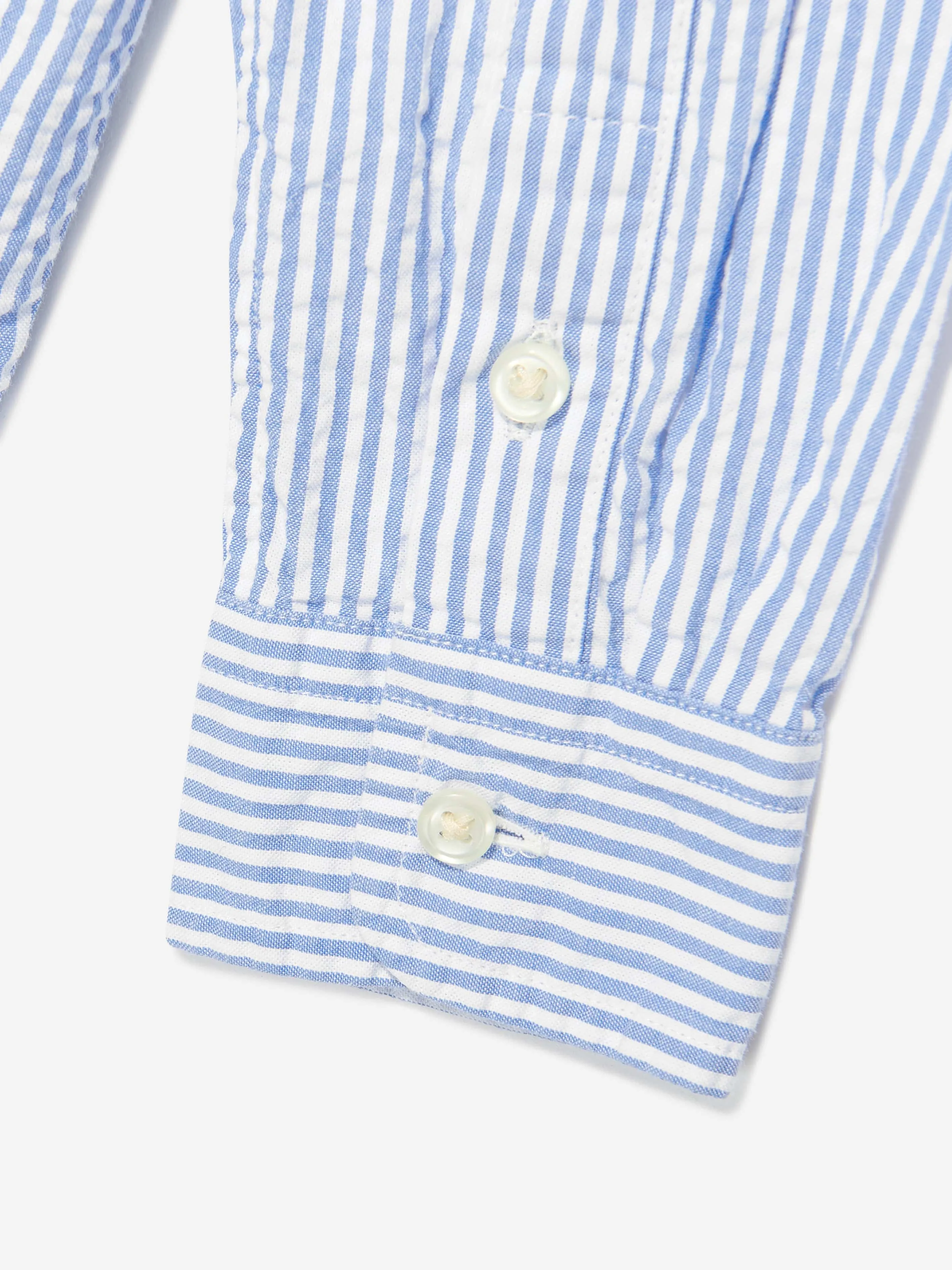 Boys Striped Logo Shirt in Blue