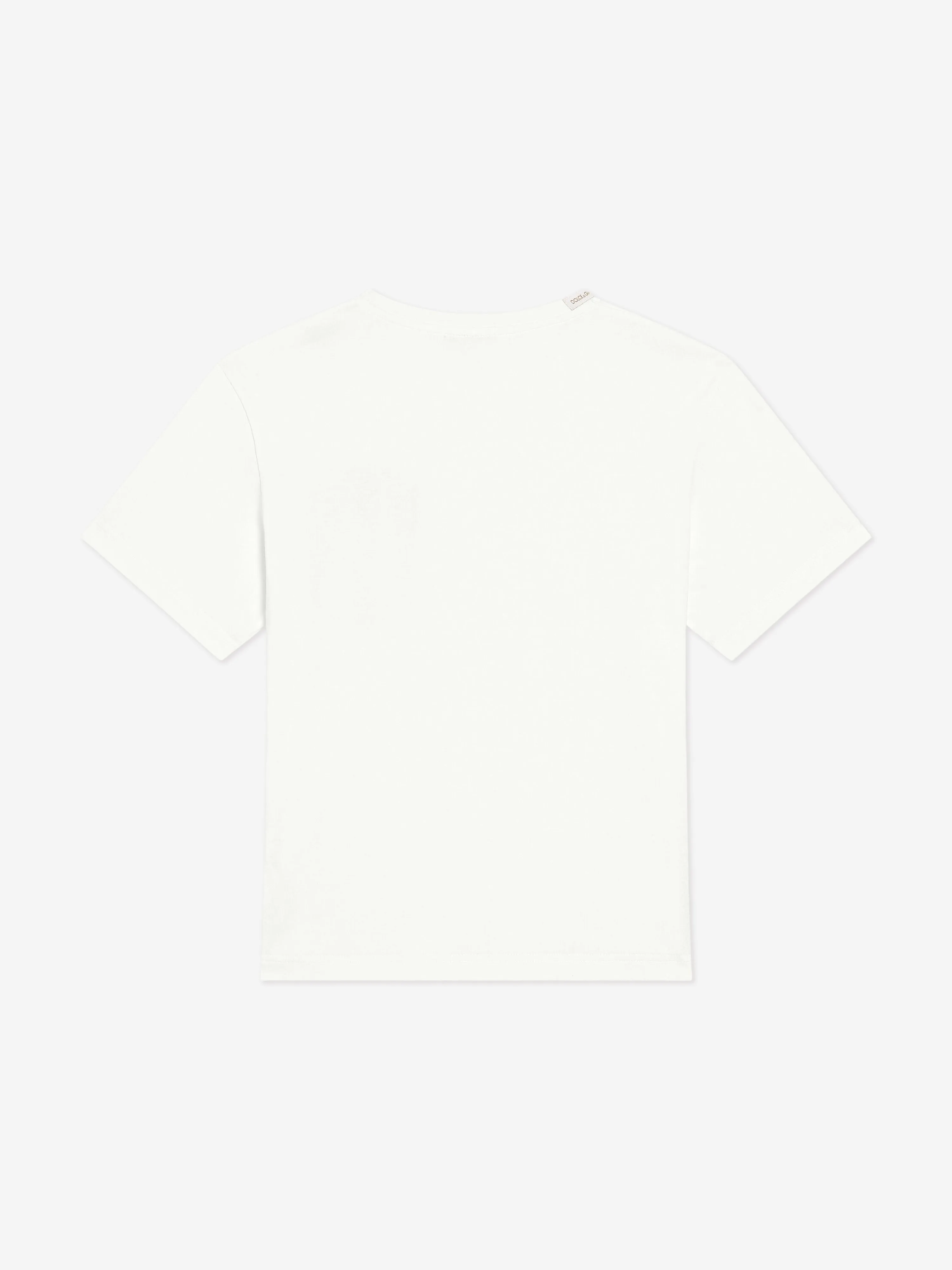 Boys Striped Pocket T-Shirt in White
