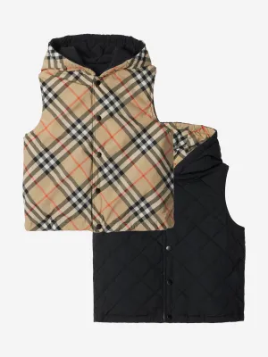 Burberry Kids Reversible Slade Gilet in Beige