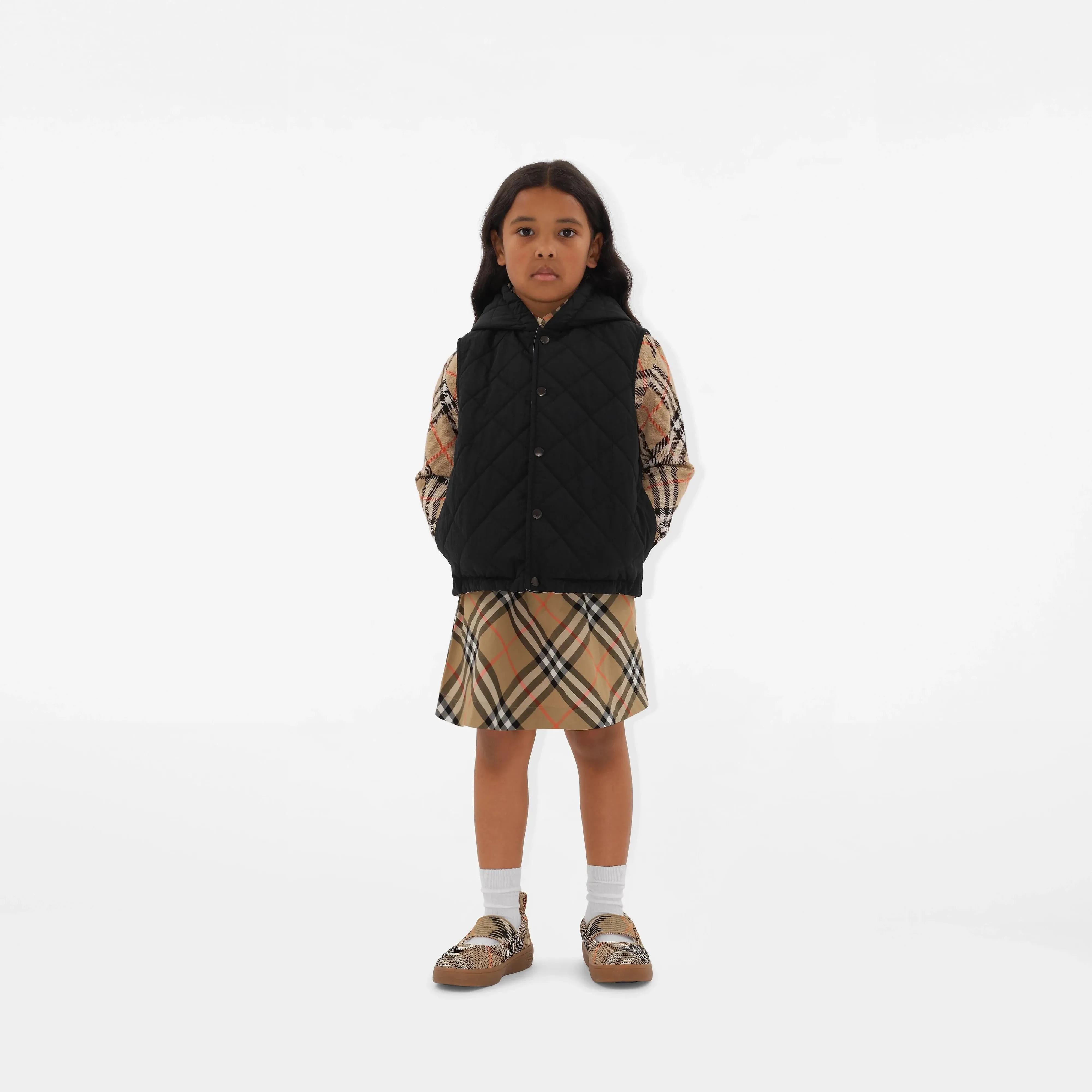 Burberry Kids Reversible Slade Gilet in Beige