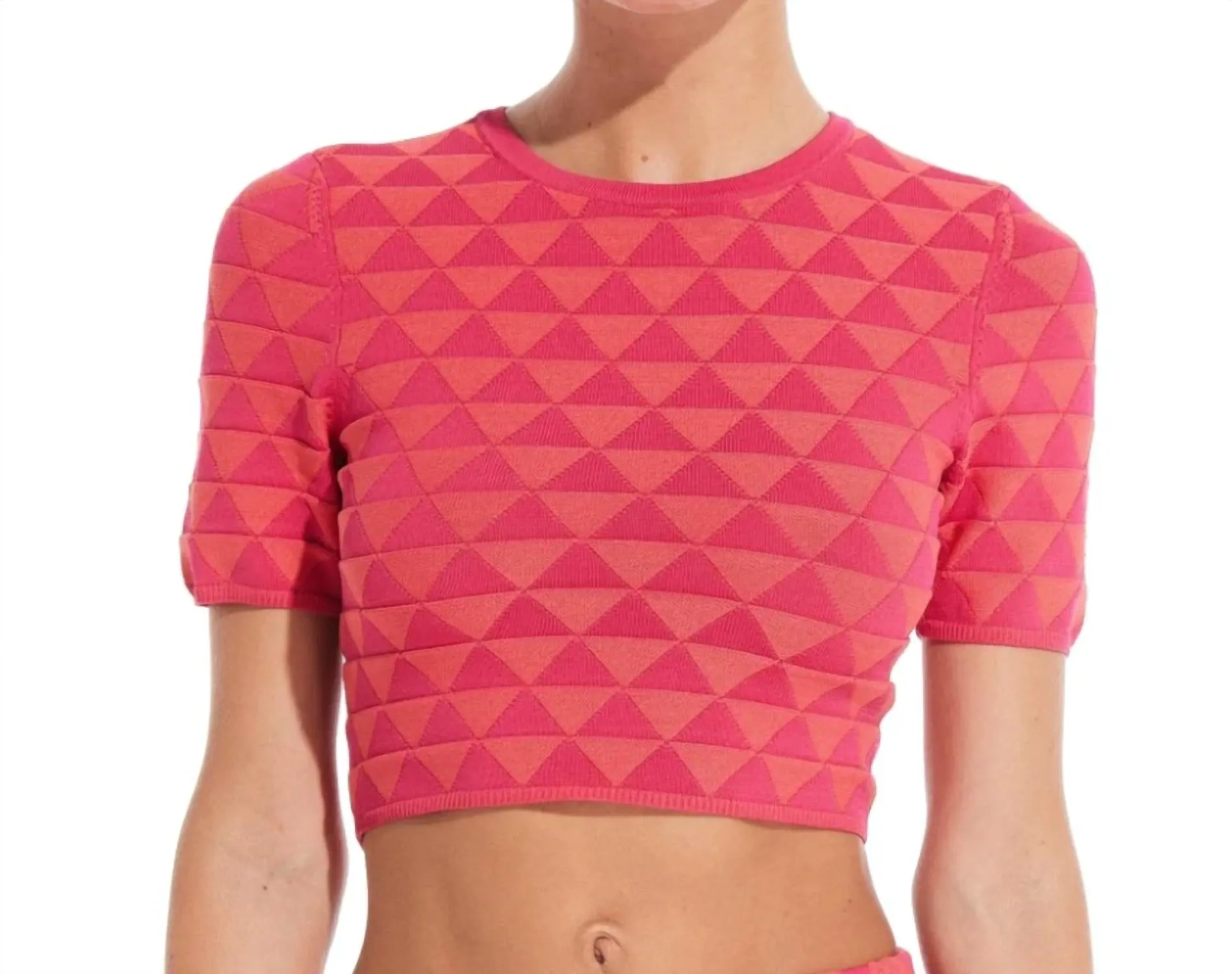 Cara Top In Berry & Coral