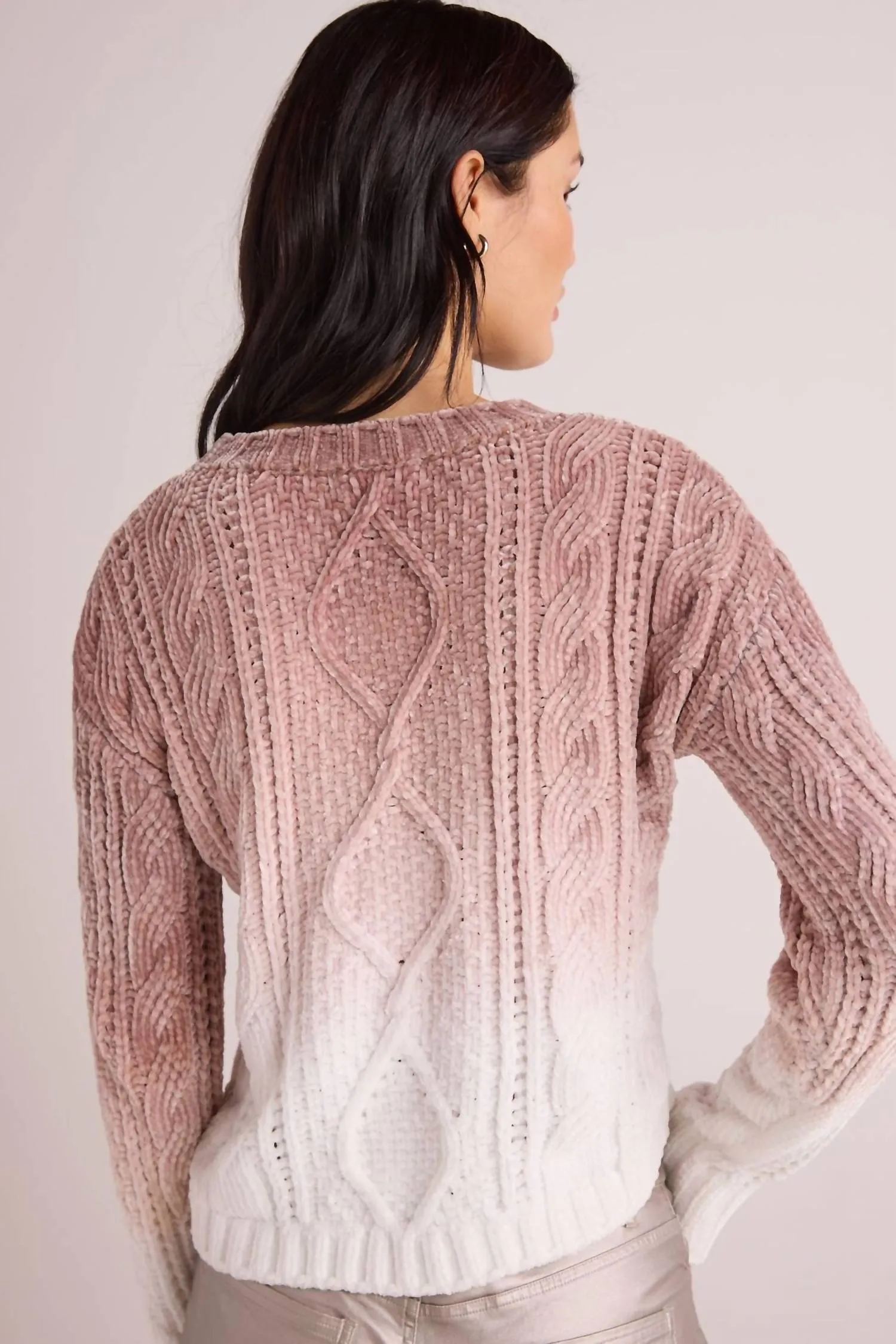 Chennile Sweater In Mocha Ombre Dye