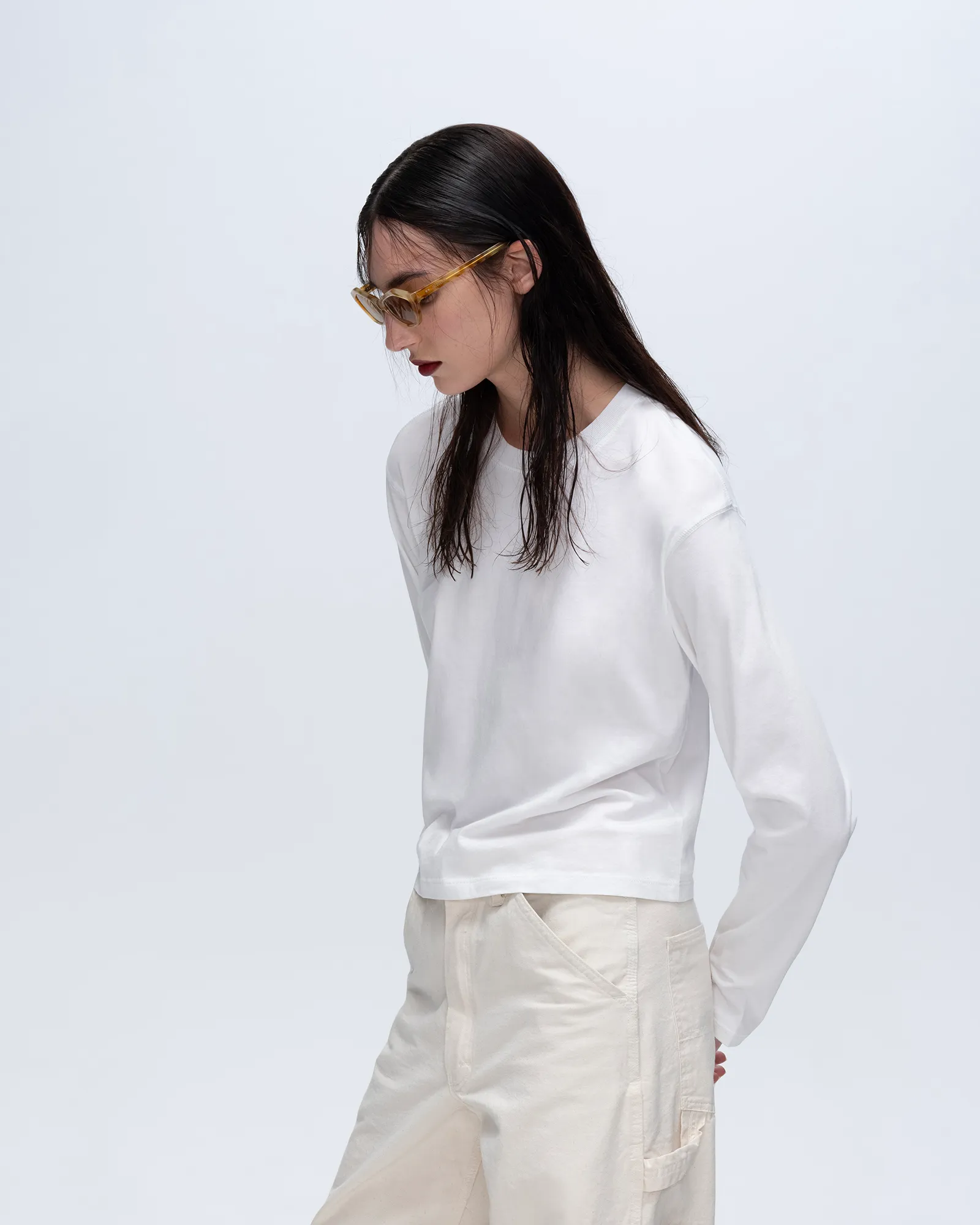 Classic Jersey Long Sleeve Boy Tee - White