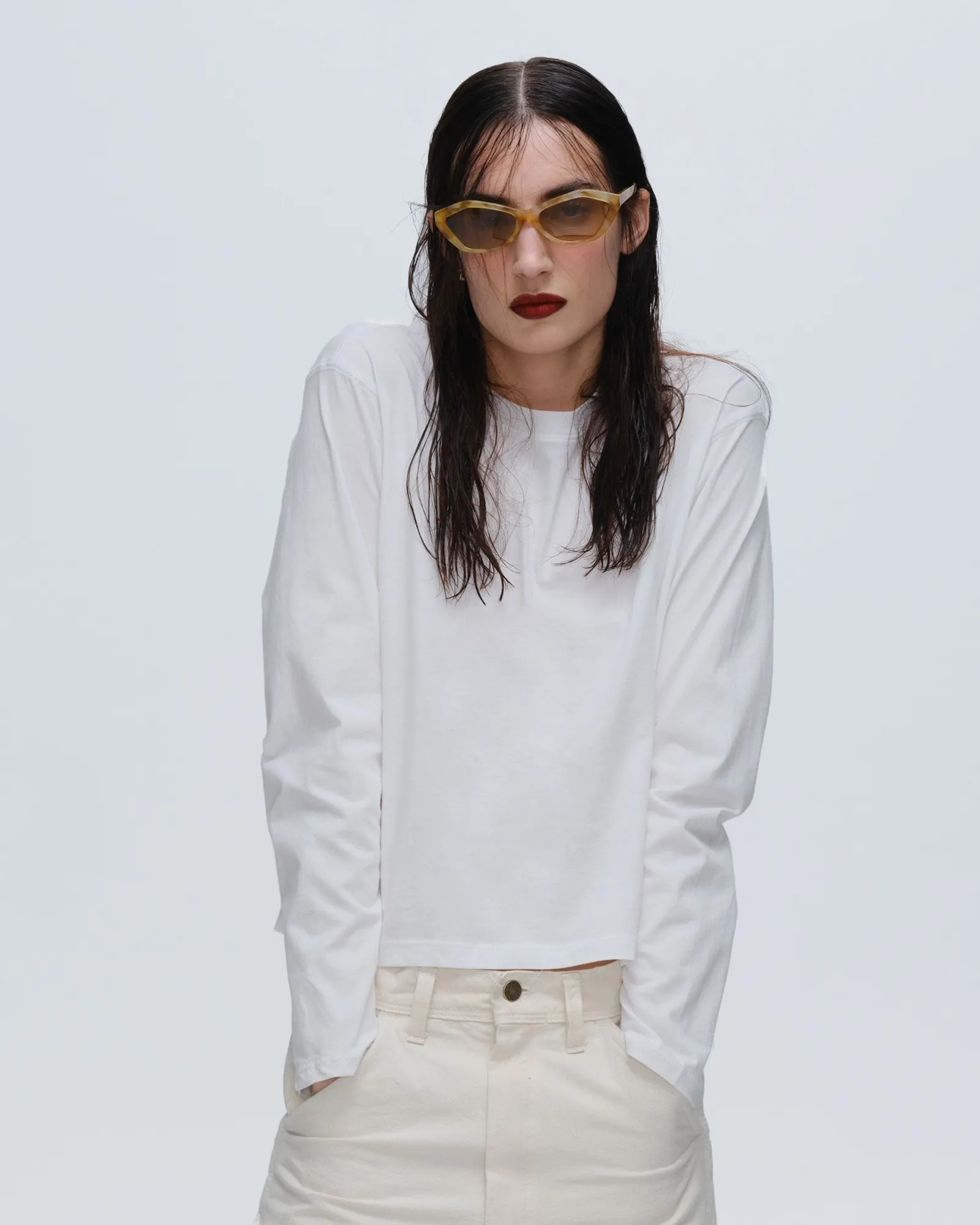 Classic Jersey Long Sleeve Boy Tee - White