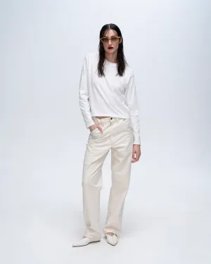 Classic Jersey Long Sleeve Boy Tee - White