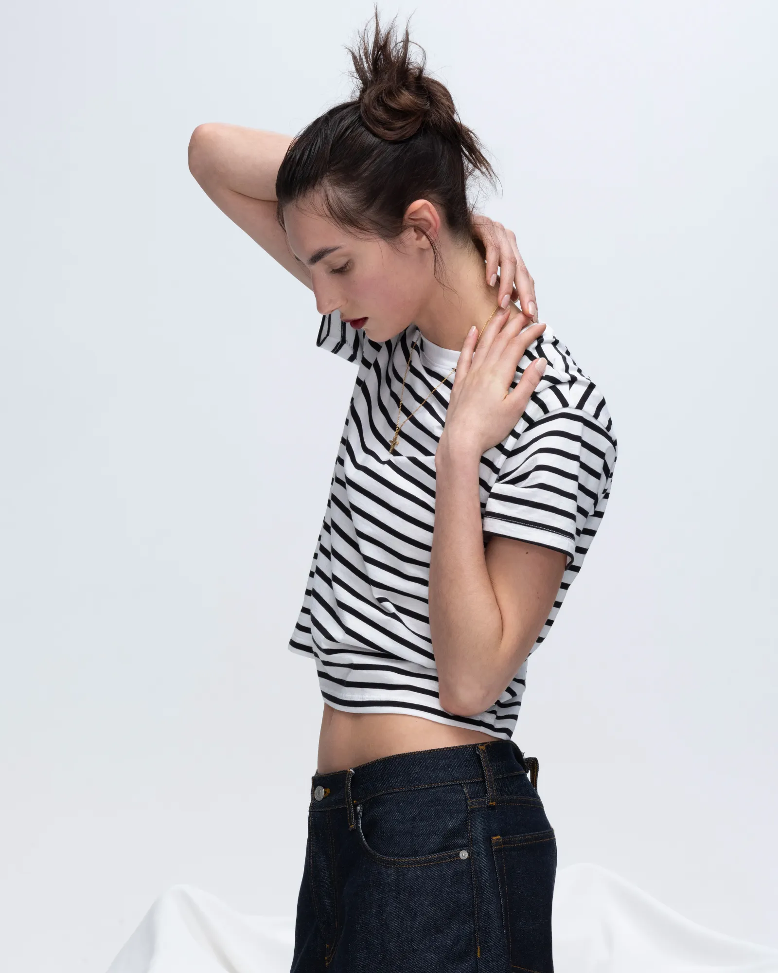 Classic Jersey Short Sleeve Boy Tee - Black/ White Stripe