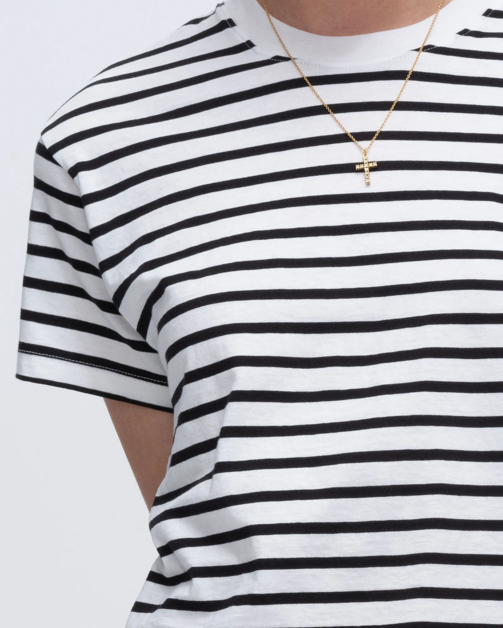 Classic Jersey Short Sleeve Boy Tee - Black/ White Stripe