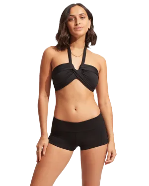 Collective Roll Top Boy Leg Bikini Bottoms in Black