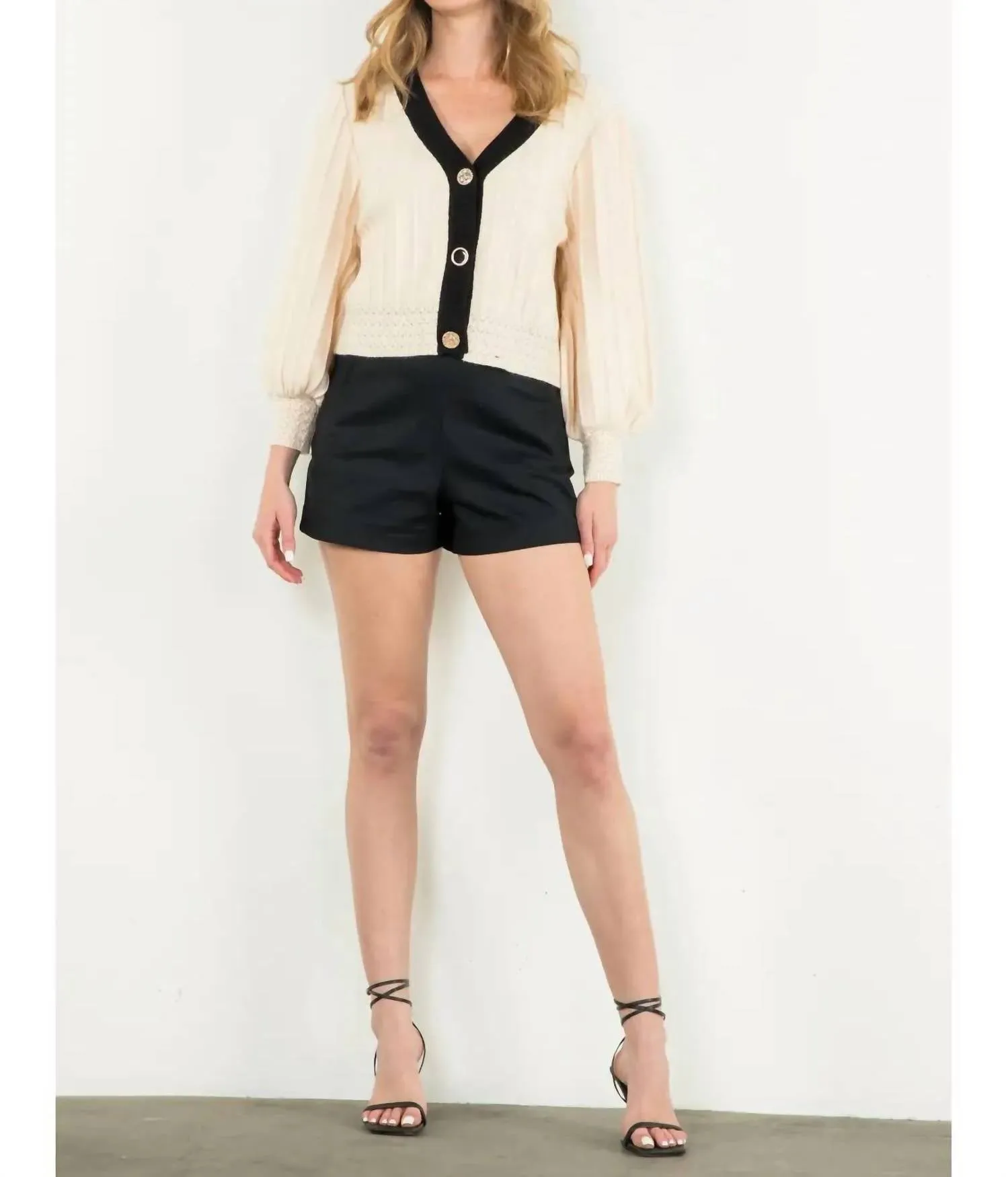 Crochet Detail Cardigan In Cream