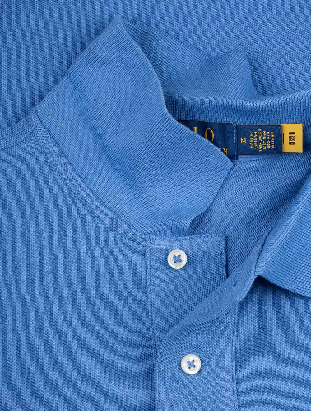 Custom Slim Fit Mesh Polo Shirt Blue