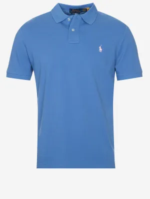 Custom Slim Fit Mesh Polo Shirt Blue