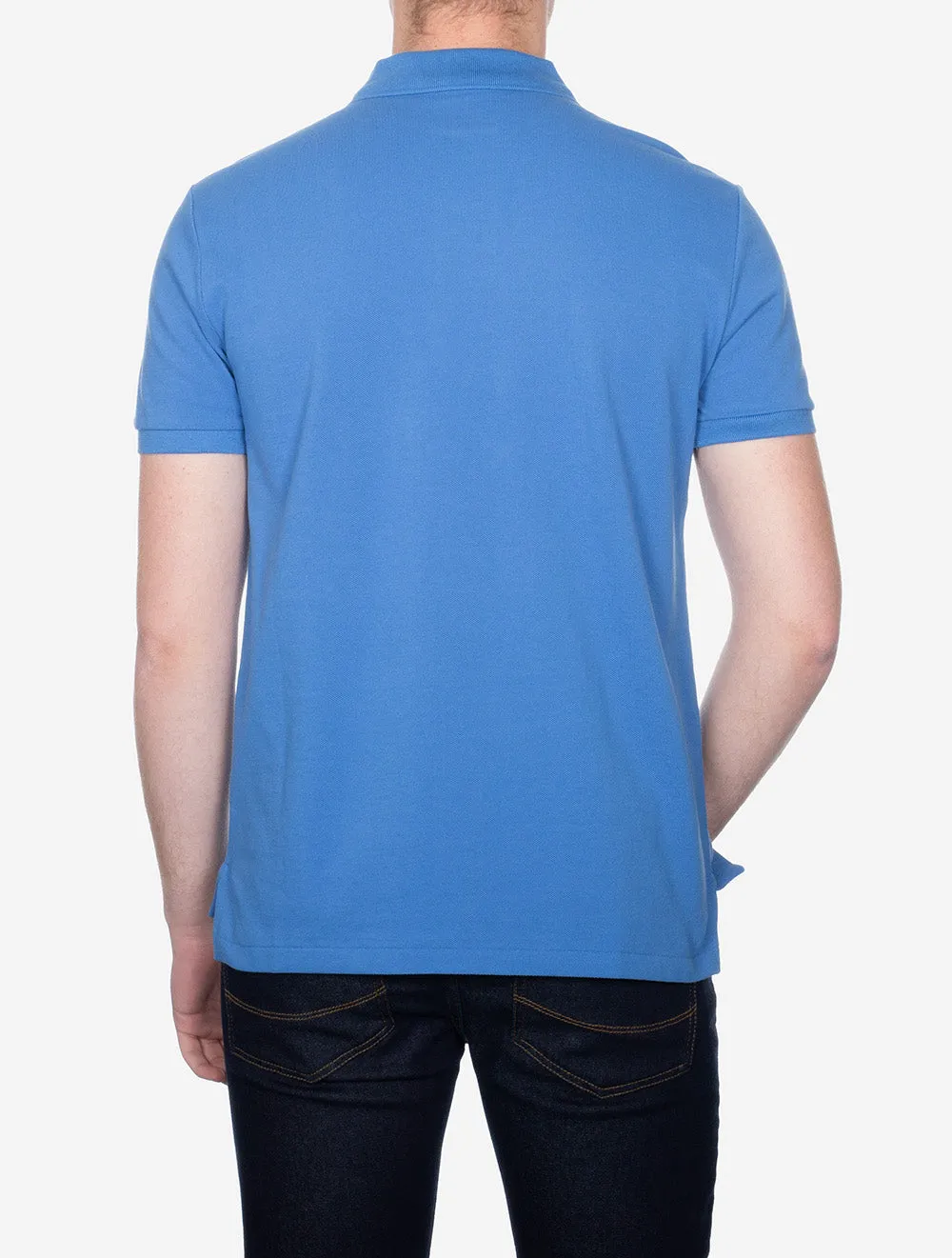 Custom Slim Fit Mesh Polo Shirt Blue