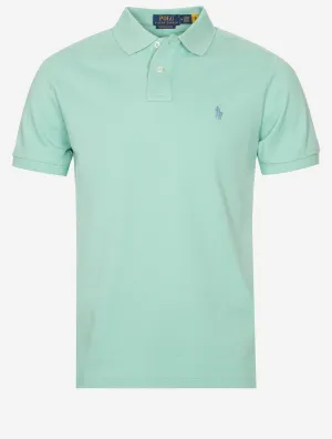 Custom Slim Fit Mesh Polo Shirt Green