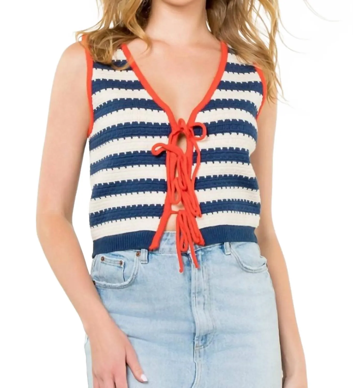 Danielle Short Sleeves Knit Top In Neutral