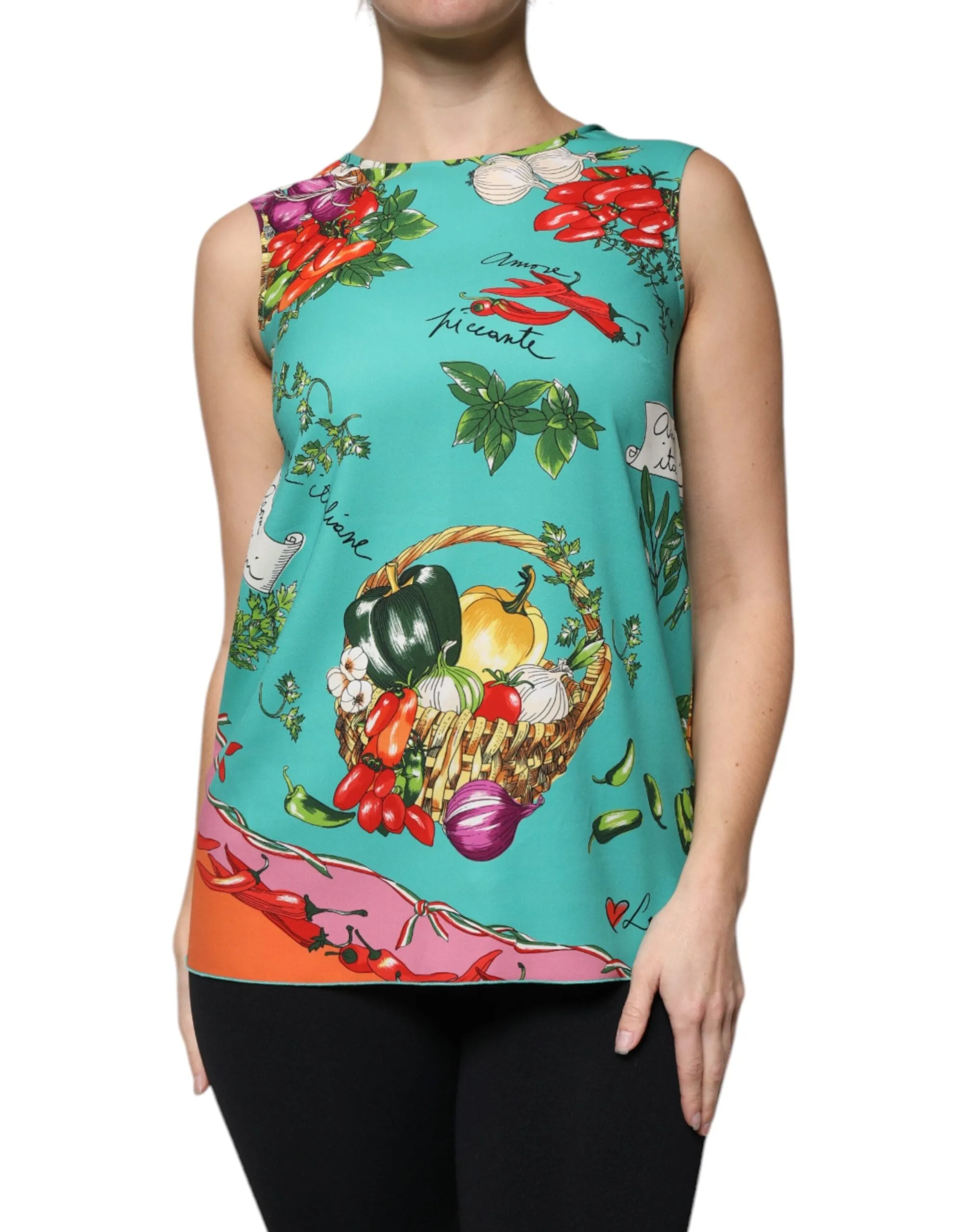 Dolce & Gabbana multi Vegetables Sleeveless Tank Women's Top