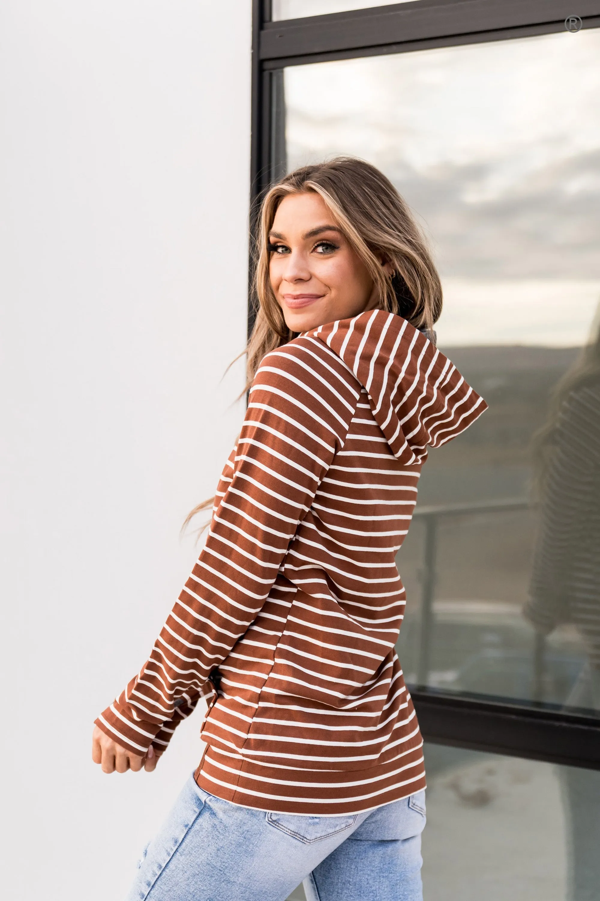 DoubleHood? Sweatshirt - Line It Up Cinnamon