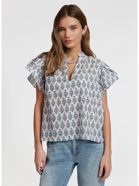DYLAN MIRA TOP - BLUE MULTI