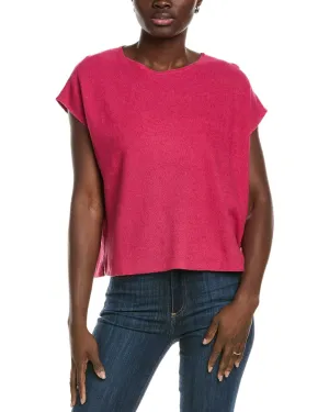 EILEEN FISHER Pique Linen-Blend Top