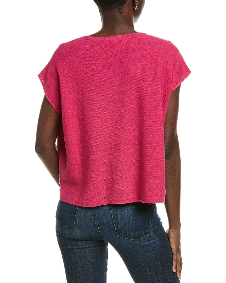 EILEEN FISHER Pique Linen-Blend Top