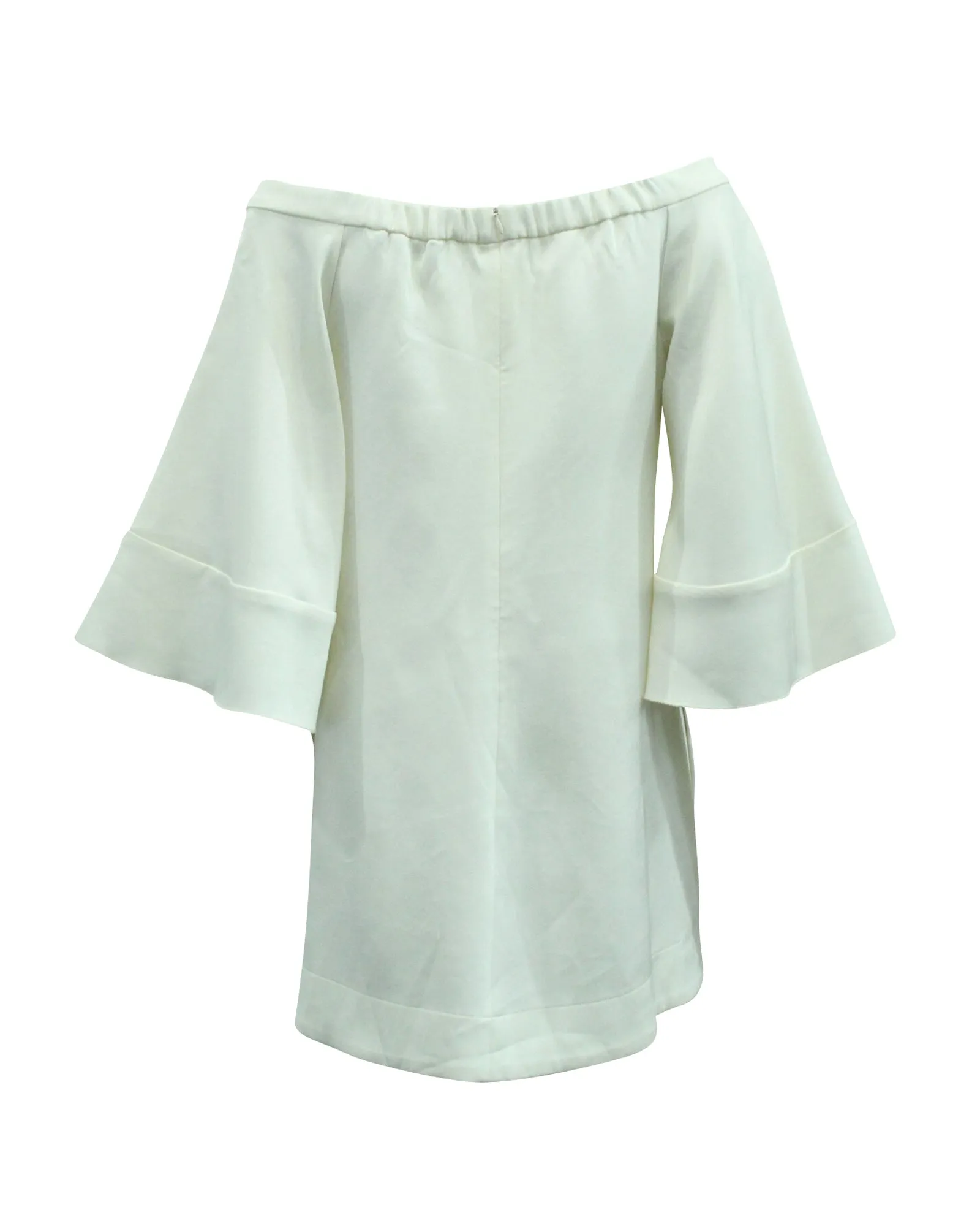 Ellery Elize Off-The-Shoulder Bell Sleeve Top in White Cotton