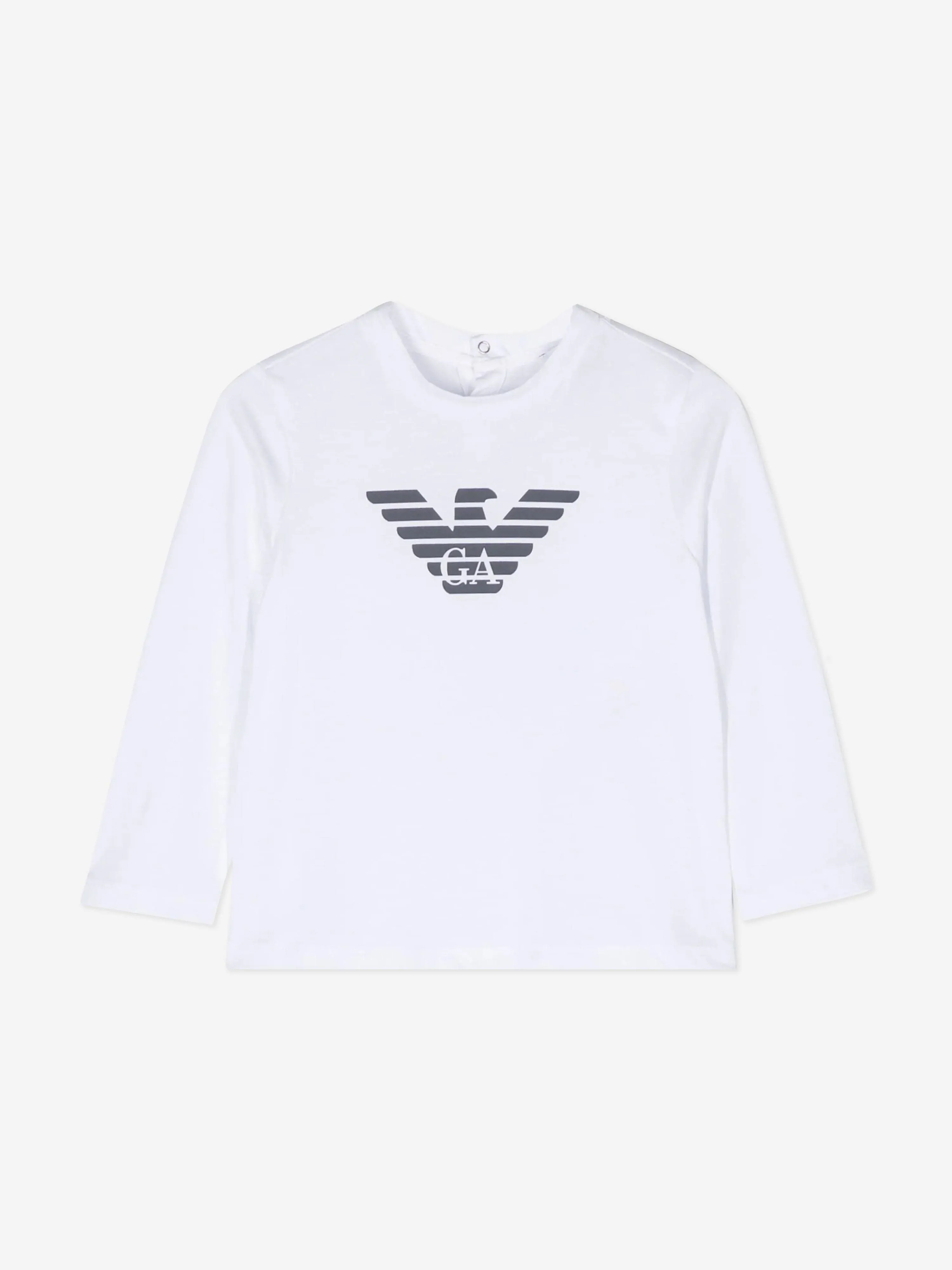 Emporio Armani Baby Boys Long Sleeve T-Shirt in White