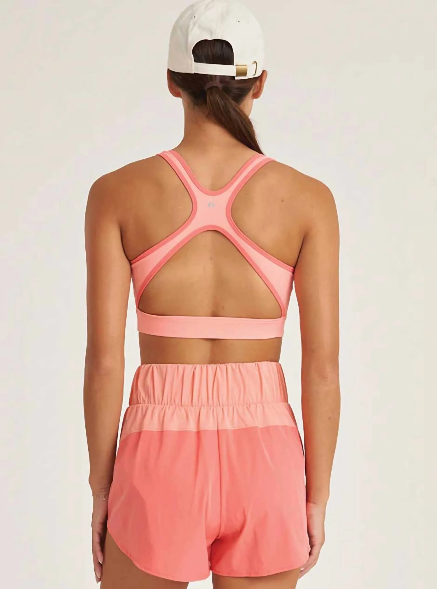 Endure Open Back Tank Sports Bra In Melon Orange
