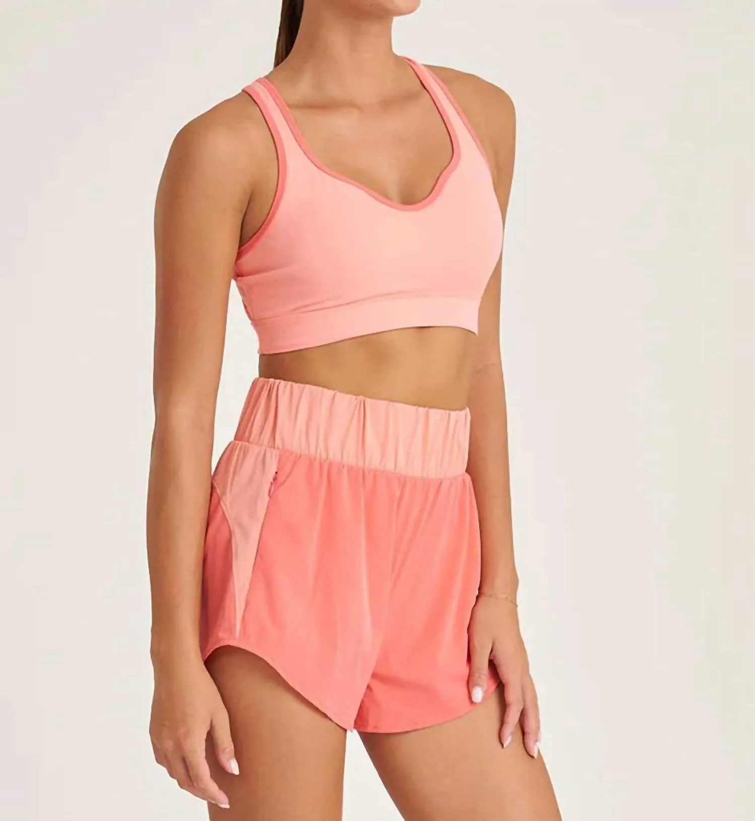 Endure Open Back Tank Sports Bra In Melon Orange