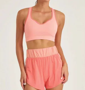 Endure Open Back Tank Sports Bra In Melon Orange