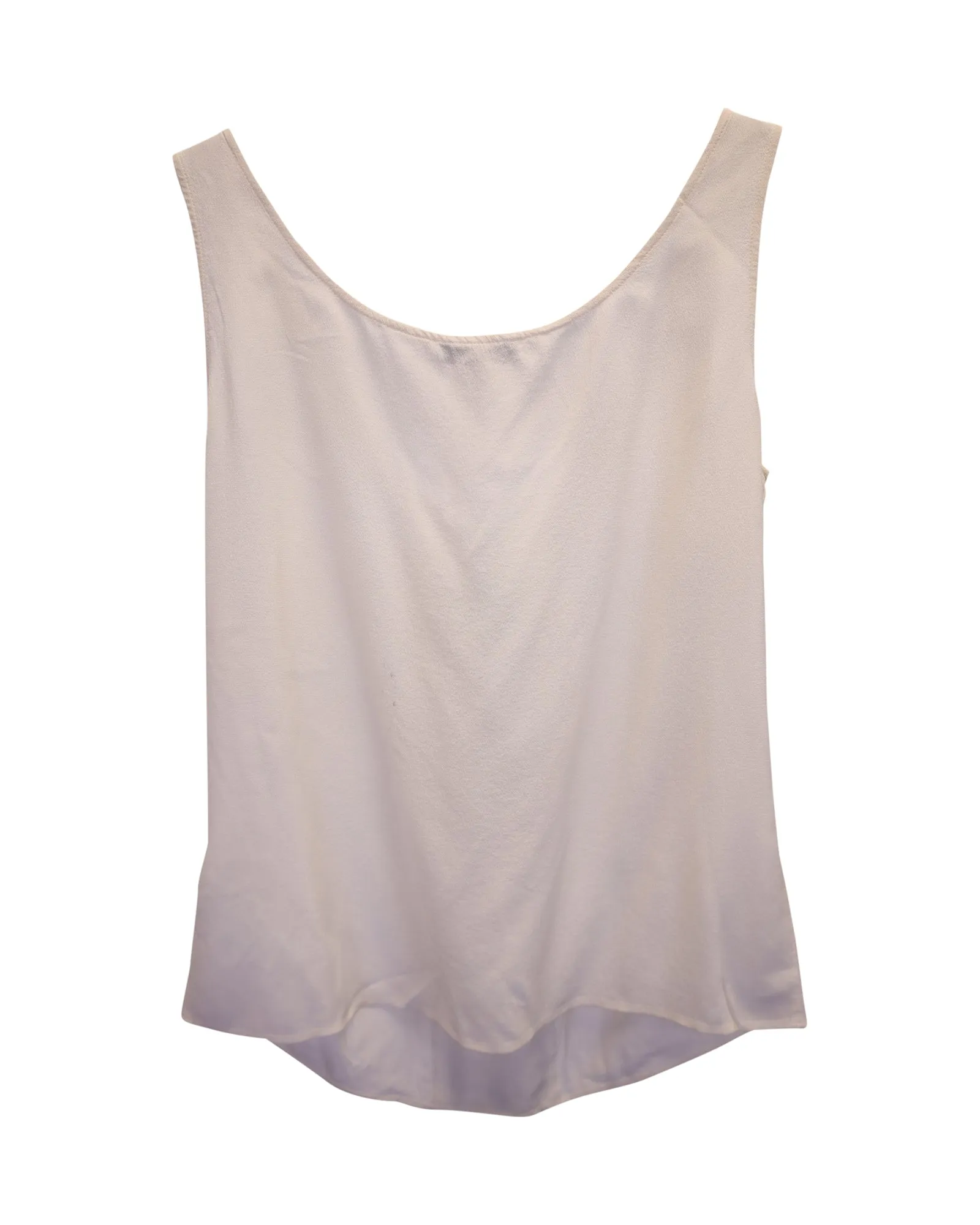 Escada Sequin Sleeveless Top in White Silk