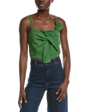 FARM Rio Front Bow Linen-Blend Top