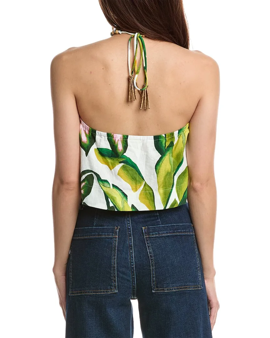FARM Rio Summer Foliage Cropped Top
