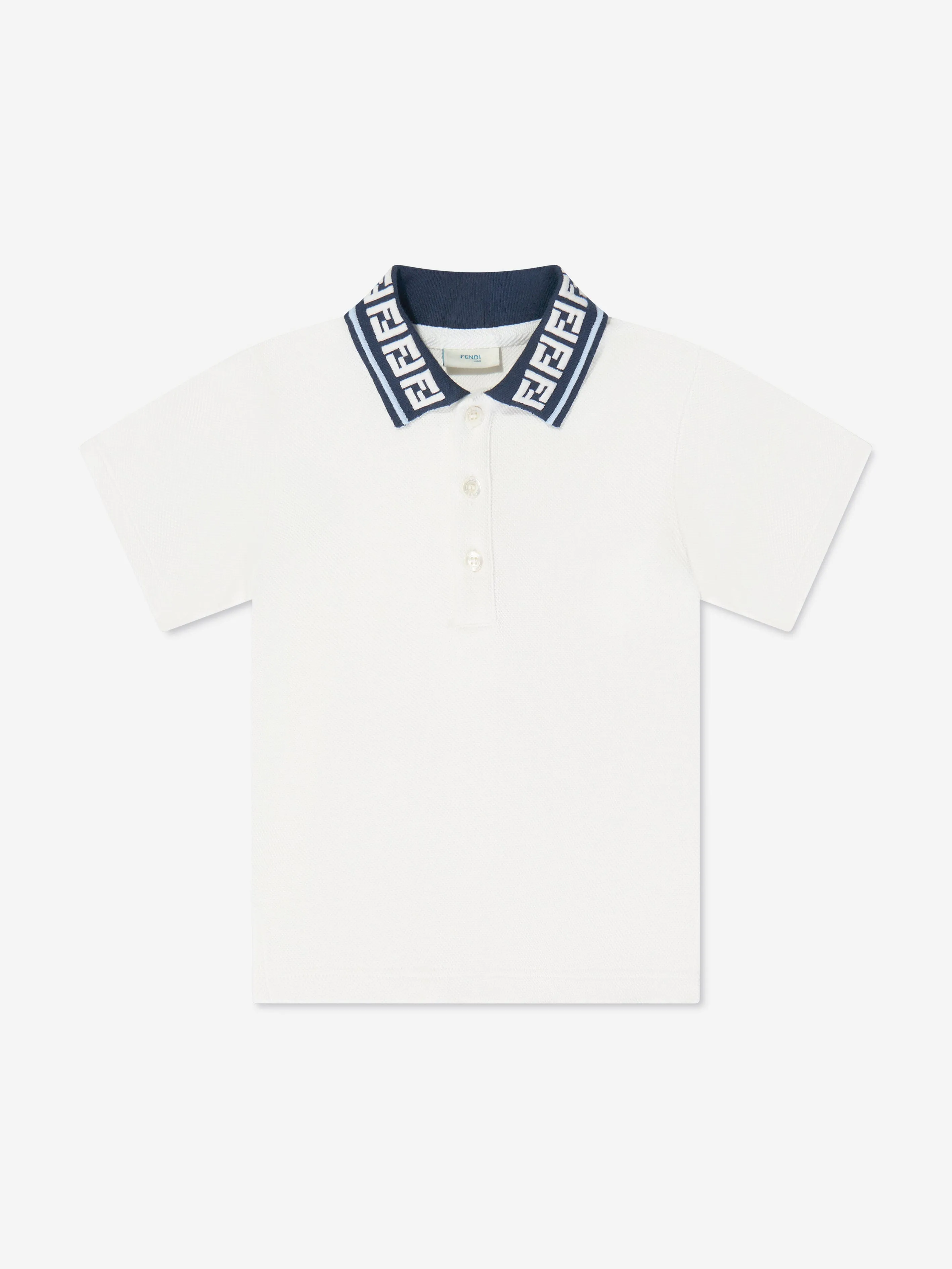 Fendi Baby Boys Pique Polo Shirt in White