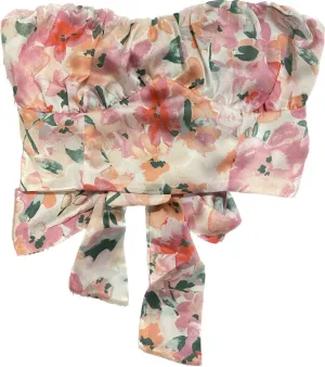 Flirty And Thriving Top In White And Pink