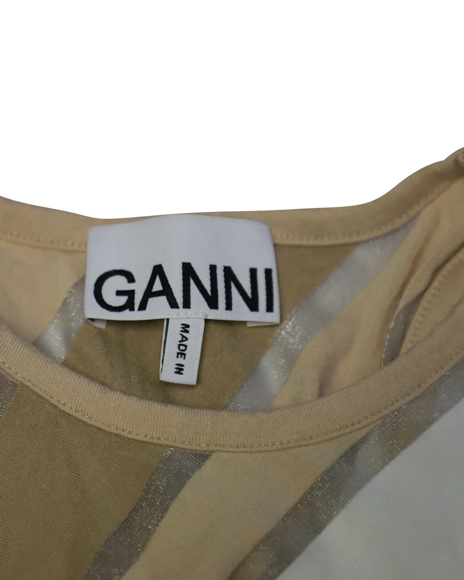 Ganni Sleeveless Striped Tank Top in Multicolor Viscose