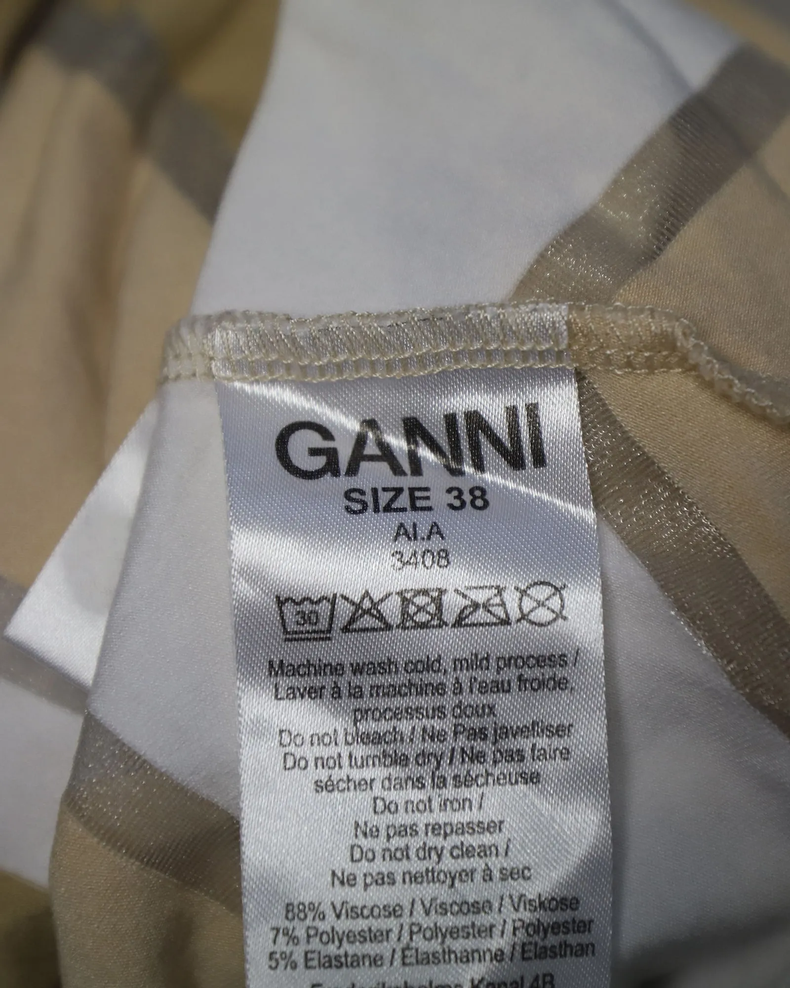 Ganni Sleeveless Striped Tank Top in Multicolor Viscose