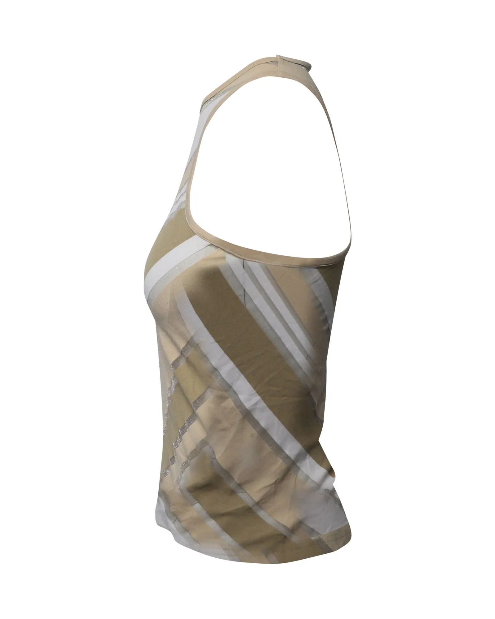 Ganni Sleeveless Striped Tank Top in Multicolor Viscose