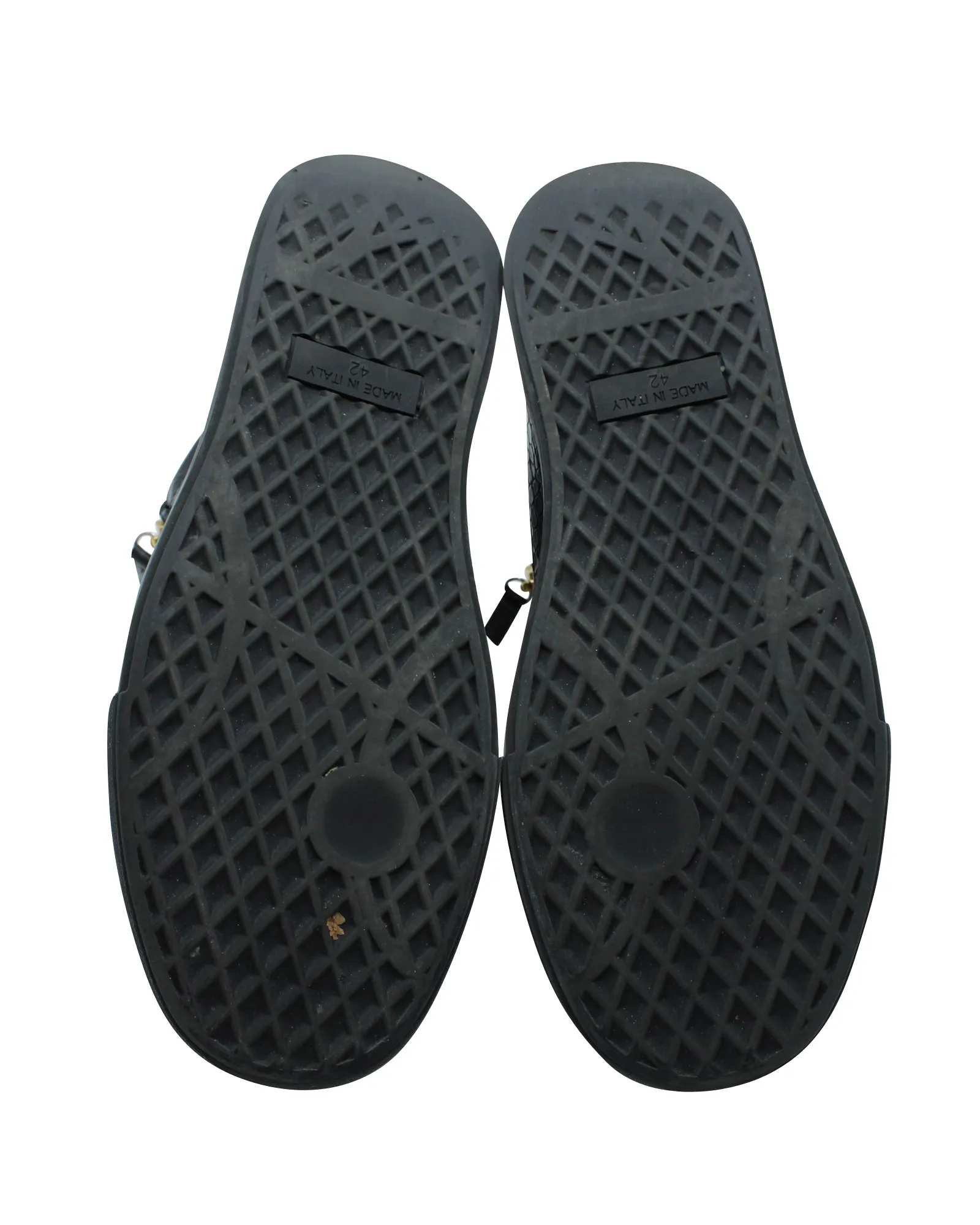 Giuseppe Zanotti Embossed High Top Sneakers in Black Leather