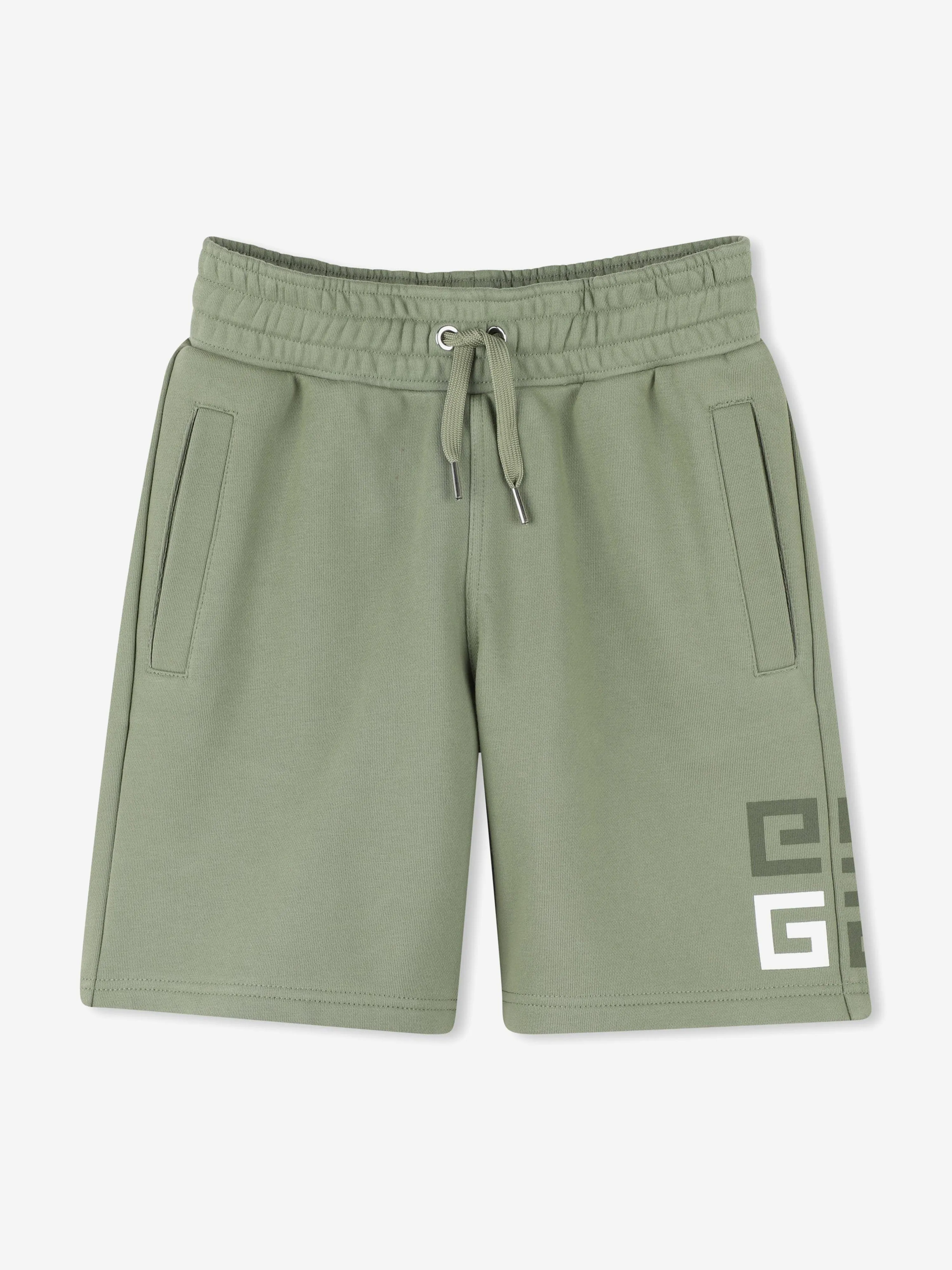 Givenchy Boys 4G Logo Shorts in Green