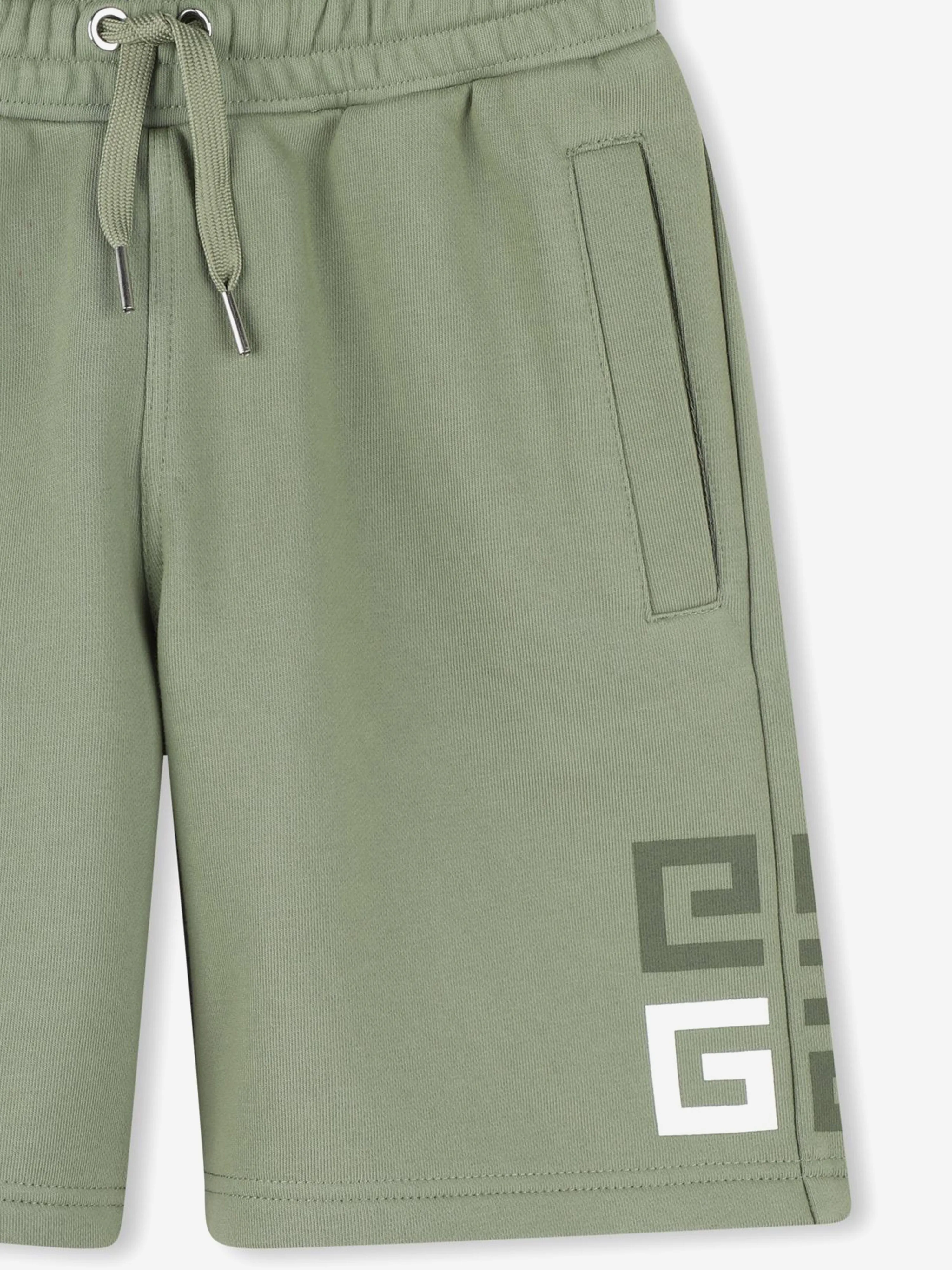 Givenchy Boys 4G Logo Shorts in Green